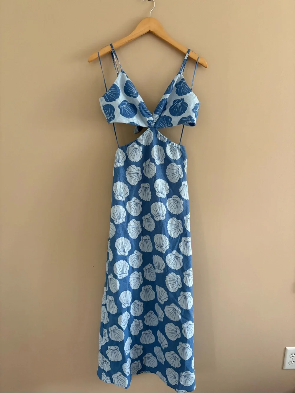 Abercrombie & Fitch The A&F Julia Slip Cutout Maxi Dress Size Small Linen Cotton